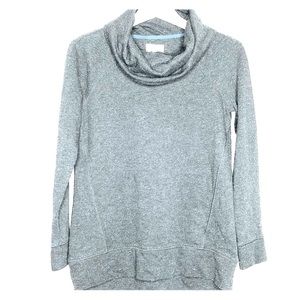 Lou And Grey Cowl Neck Gray Speckled Sweater XS